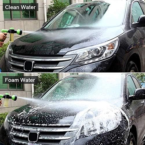 Garden Hose Nozzle Adjustable Hose Spray Nozzle High Pressure 8 Watering Pattern with 3.5Oz Soap Sprayer Power Garden Water Hose Foam Nozzle Sprayer for Car Washing Pet Shower Black - Image 3