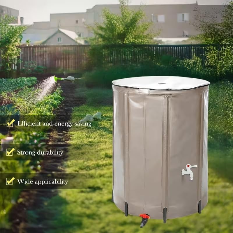 Portable Foldable Outdoor rainwater Barrel for Spring & Summer use. Ideal for Garden Irrigation, Courtyard Cleaning and Emergency Water Storage, Various (Beige, 752L/198.65GAL) - Image 5