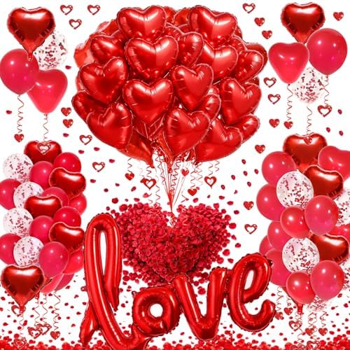 Red Heart Balloon Decoration Kit by SUNPROUND
