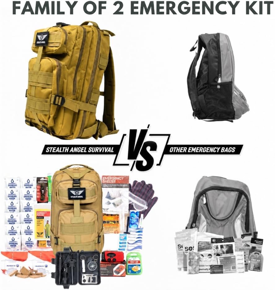 Stealth Angel Survival - 72 Hour Family Emergency Kit - 1-5 Person Survival Bag for Earthquakes, Hurricanes, and Other Natural Disasters - Image 3