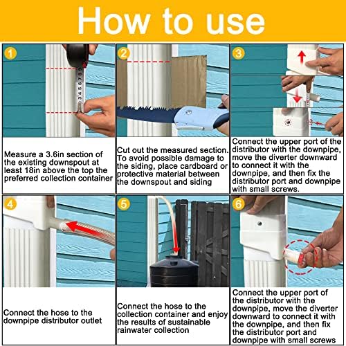 Rainwater Collection System-Rainwater Collection Diverter Connector System-Raindrop Rainwater Colander Kit for Hose for Diverting Water Fits 2’’ x 3’’ Standard Downspout - Image 3