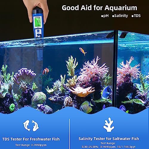 YINMIK pH Salt Meter 5 in 1 pH TDS EC Salinity Tester for Pool Spa Aquarium - Image 5