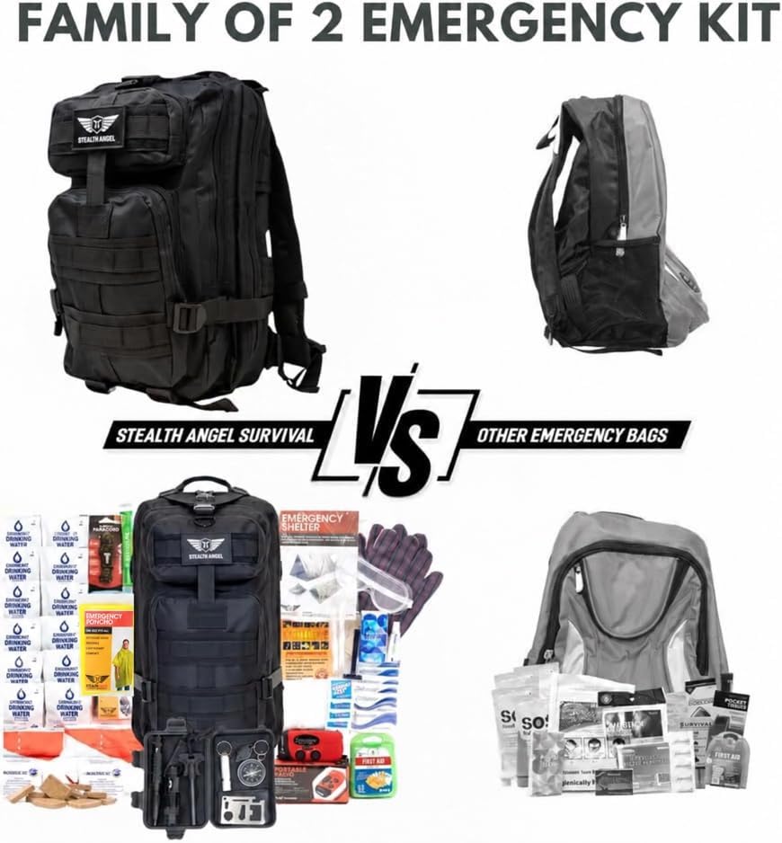 Stealth Angel Survival - 72 Hour Family Emergency Kit - 1-5 Person Survival Bag for Earthquakes, Hurricanes, and Other Natural Disasters - Image 3