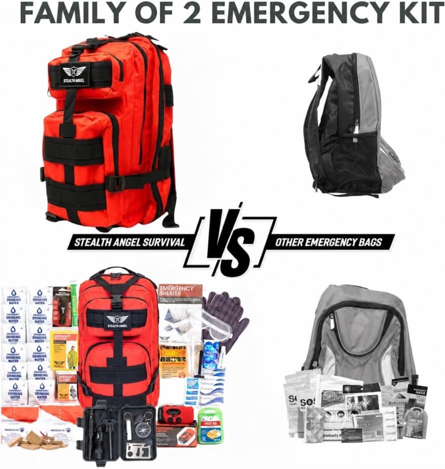 Stealth Angel Survival - 72 Hour Family Emergency Kit - 1-5 Person Survival Bag for Earthquakes, Hurricanes, and Other Natural Disasters - Image 3