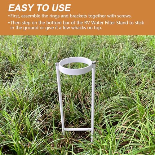 RV Water Filter Stand, Rust-Resistant Iron Holder, Anti-Kink, Tool-Free - Image 5