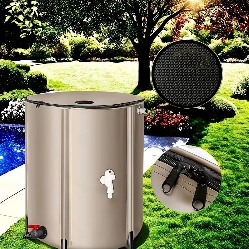 Portable Foldable Outdoor rainwater Barrel for Spring & Summer use. Ideal for Garden Irrigation, Courtyard Cleaning and Emergency Water Storage, Various (Beige, 752L/198.65GAL) - Image 4
