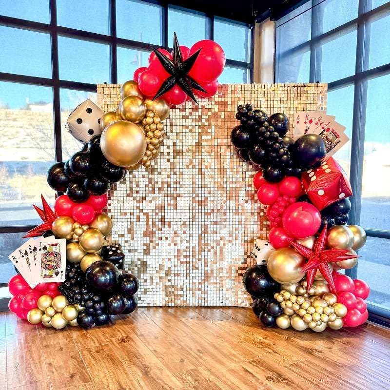 204Pcs Casino Balloon Garland Arch Kit - Casino Theme Party Decorations with Dice Boxes Large Poker Cards Party Balloons for Birthday Game Night Las Vegas Casino Night Theme Party Decorations - Image 7