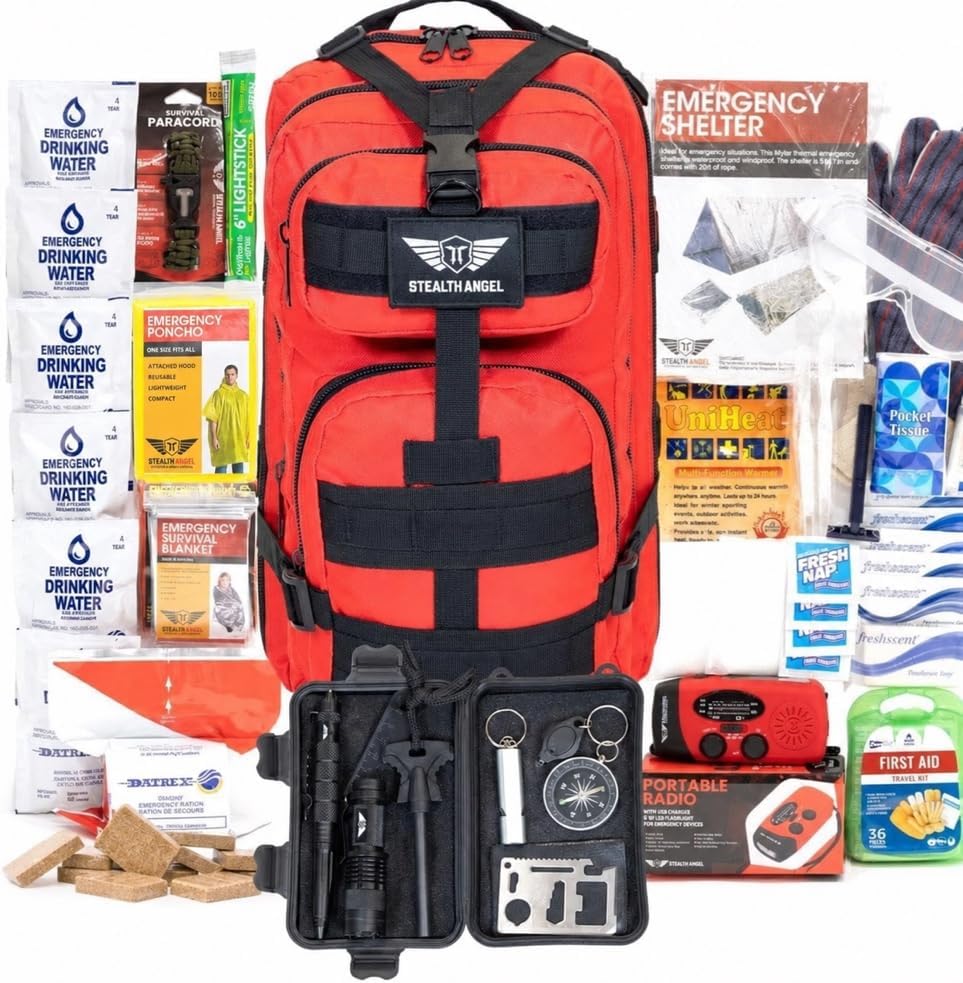 Stealth Angel Survival - 72 Hour Family Emergency Kit - 1-5 Person Survival Bag for Earthquakes, Hurricanes, and Other Natural Disasters by StealthAngel